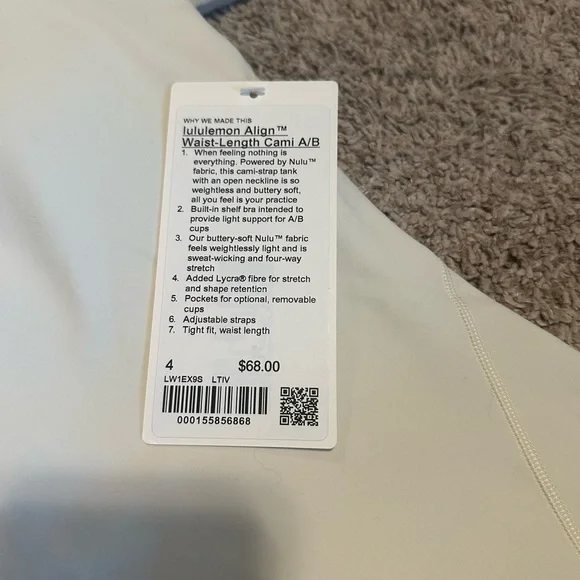 NWT lululemon Align Waist Length Cami Tank Top A/B Cup - Picture 3 of 5